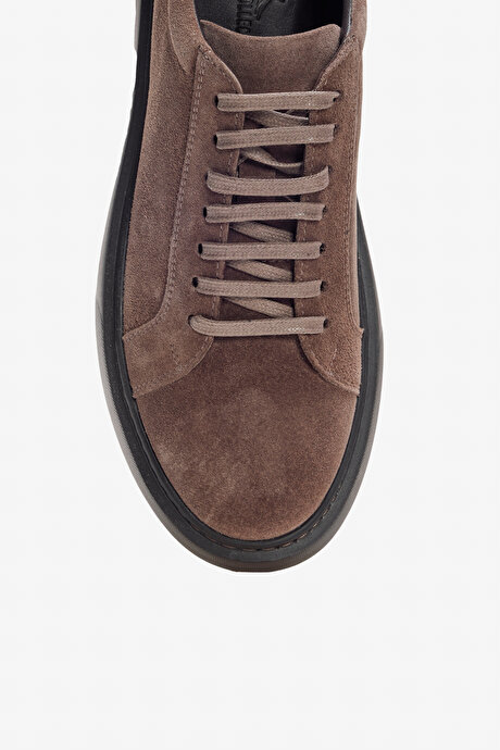 %100 Deri Rahat Taban Sneaker Vizon Ayakkabı resmi