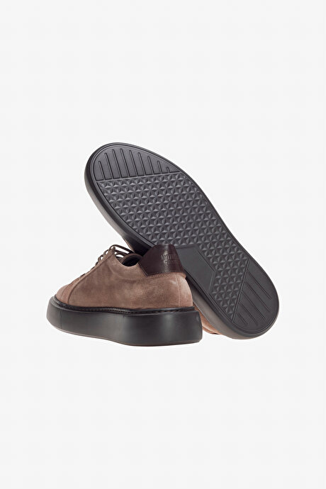 %100 Deri Rahat Taban Sneaker Vizon Ayakkabı resmi