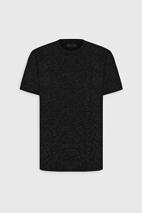 Slim Fit Dar Kesim Bisiklet Yaka Pamuklu Kısa Kollu Siyah Tişört resmi