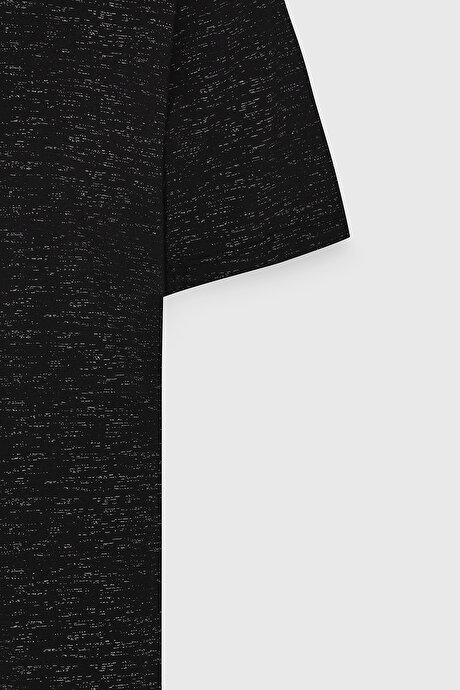 Slim Fit Dar Kesim Bisiklet Yaka Pamuklu Kısa Kollu Siyah Tişört resmi
