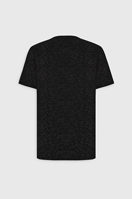 Slim Fit Dar Kesim Bisiklet Yaka Pamuklu Kısa Kollu Siyah Tişört resmi