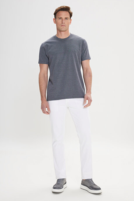 Yumuşak Dokulu Slim Fit Dar Kesim Bisiklet Yaka Antrasit Tişört resmi