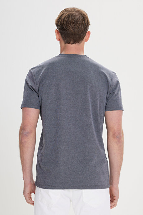 Yumuşak Dokulu Slim Fit Dar Kesim Bisiklet Yaka Antrasit Tişört resmi