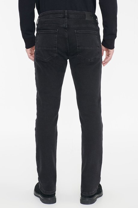Pamuklu Slim Fit Dar Kesim 5 Cep Esnek Jean Denim Kot Siyah Denim Pantolon resmi