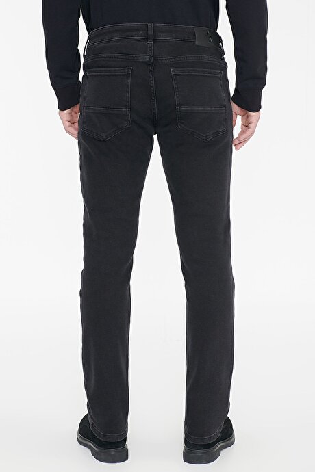 Pamuklu Slim Fit Dar Kesim 5 Cep Esnek Jean Denim Kot Siyah Denim Pantolon resmi