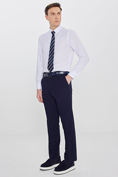 Pamuklu Slim Fit Dar Kesim 5 Cepli Esnek Casual Lacivert Pantolon resmi