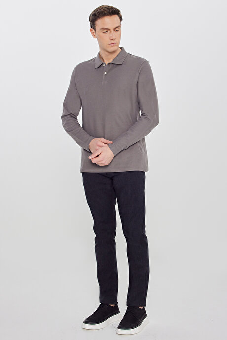 Pamuklu Slim Fit Dar Kesim 5 Cepli Esnek Casual Siyah Pantolon resmi