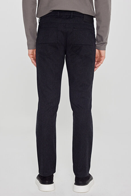 Pamuklu Slim Fit Dar Kesim 5 Cepli Esnek Casual Siyah Pantolon resmi