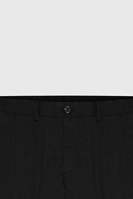 Slim Fit Dar Kesim Beli Gizli Lastikli Yan Cep Klasik Esnek Siyah Pantolon resmi