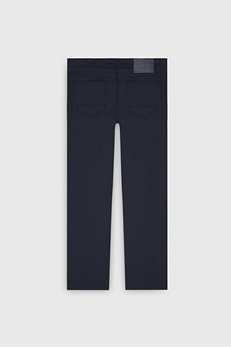 Slim Fit Dar Kesim 5 Cep Esnek Casual Lacivert Pantolon resmi