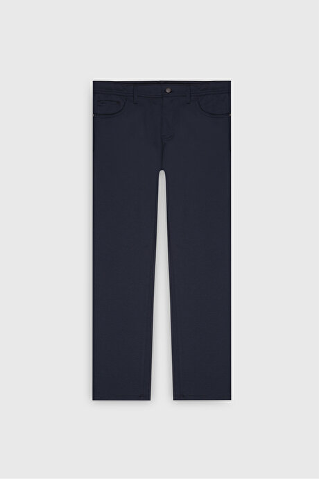 Slim Fit Dar Kesim 5 Cep Esnek Casual Lacivert Pantolon resmi