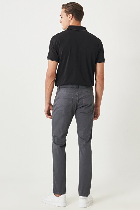 360 Derece Her Yöne Esneyen Rahat Slim Fit Antrasit Pantolon resmi
