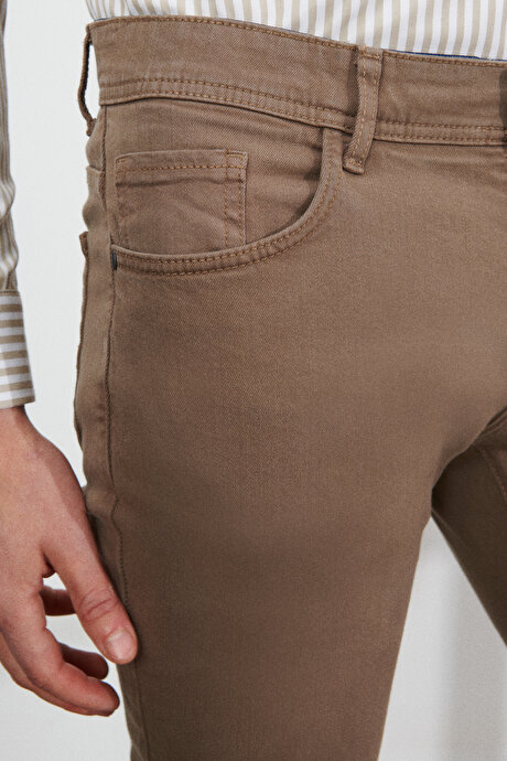 360 Derece Her Yöne Esneyen Rahat Slim Fit Vizon Pantolon resmi