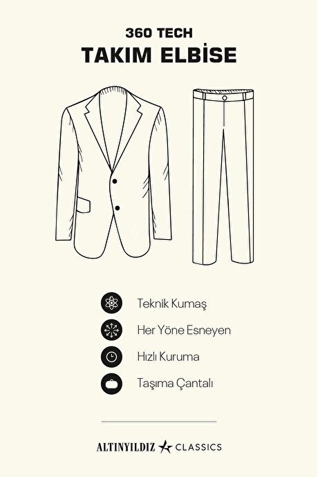 Taşınabilir Torbalı Slim Fit Dar Kesim Mono Yaka Beli Bağlamalı Desenli Antrasit Takım Elbise resmi