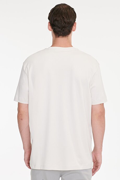 %100 Pamuk Modern Fit Normal Kesim Bisiklet Yaka Taş Tişört resmi