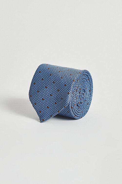 Desenli Kravat-Mendil Set Mavi Kravat4A2122200047MAV