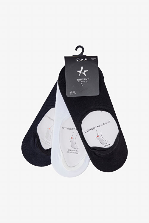 3'lü Paket Babet Siyah-Lacivert-Beyaz Çorap4A2525200003SLZ