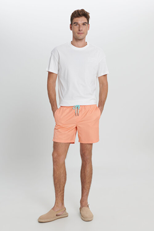 Standart Fit Normal Kesim Desenli Cepli Somon Mayo Deniz Şortu4A4723200006SMN