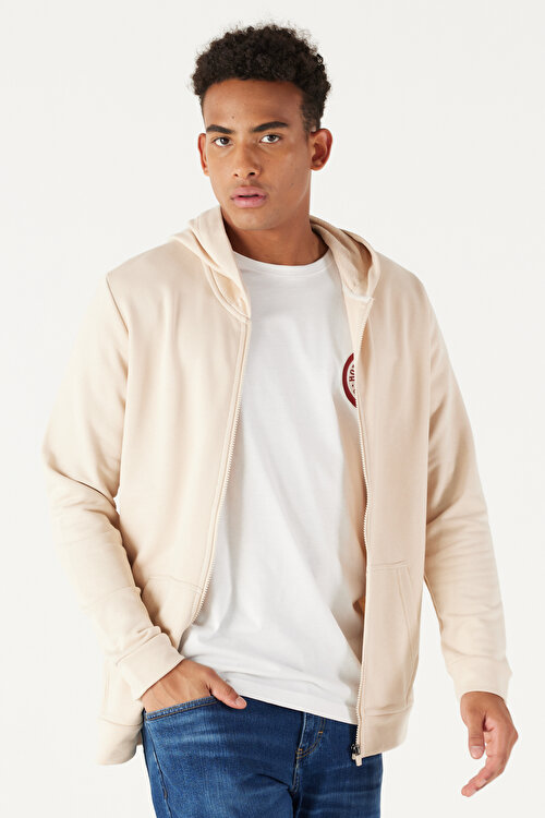 AC&CO / ALTINYILDIZ CLASSICS STANDARD FIT - Sweat zippé - Standard Fit  Cardigan Tricot/beige 