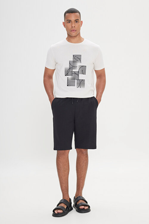 Standart Fit Günlük Rahat Spor Örme Siyah Şort4A9522200001SYH