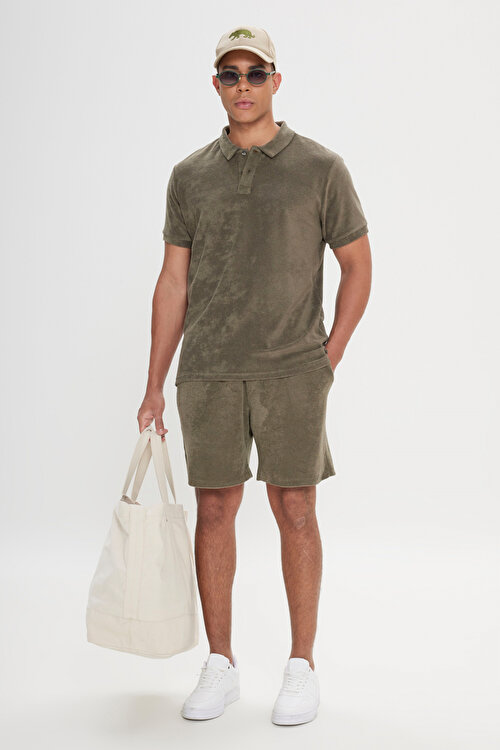 Slim Fit Günlük Rahat Spor Örme Haki Şort4A9522200006HAK