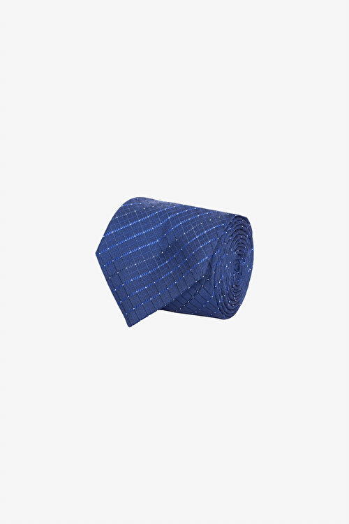 Desenli İpek Lacivert-Mavi Kravat4C2124200020LAM