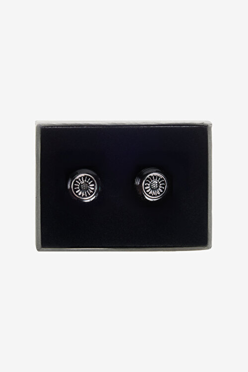 %100 Metal Siyah-Gümüş Kol Düğmesi4C3825200010SGU