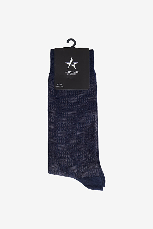 Yumuşak Dokulu Desenli Tekli Lacivert ÇorapACE252610015LAC