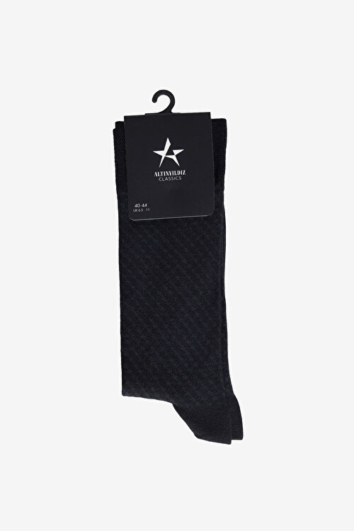 Desenli Yumuşak Dokulu Tekli Siyah ÇorapACE252610027SYH