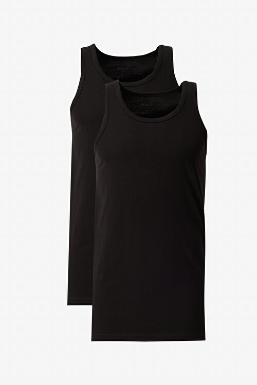 Premium %100 Pamuk 2'li Paket Siyah Atlet PaketiET4824200078SYH