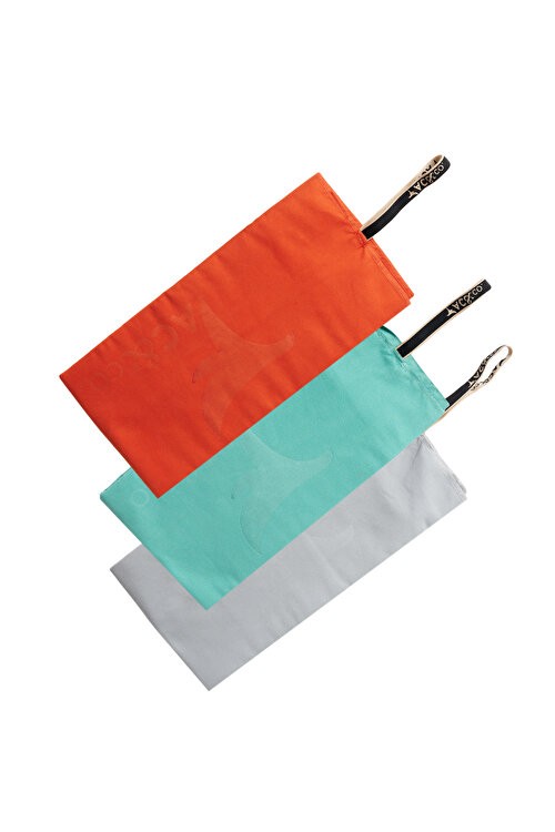 3'lü Paket Mikrofiber (80 cm X 150 cm) KIREMIT-GRI-SU YESILI HAVLU PAKETLİET54232P3001YGG