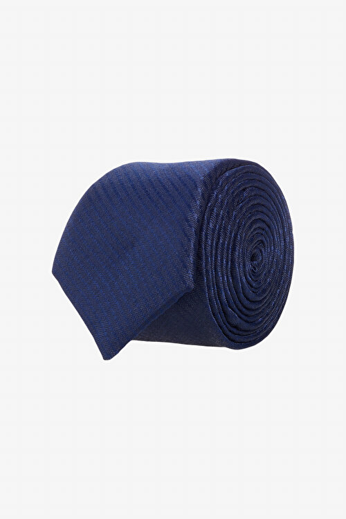 Desenli İnce Lacivert KravatYDA212520013LAC