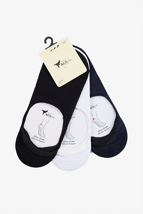Bambu 3'lü Babet Siyah-Lacivert-Beyaz ÇorapYDA252420003SLZ