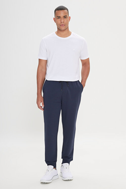 Standart Fit Beli ve Paçası Lastikli Rahat Spor Lacivert Eşofman AltıYDA512120001LAC